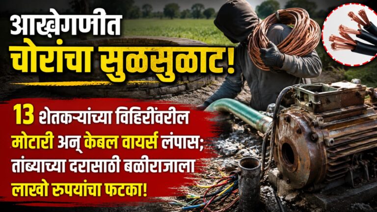 आखेगणीत चोरांचा सुळसुळाट! १३ शेतकऱ्यांच्या विहिरींवरील मोटारी अन् केबल वायर्स लंपास; तांब्याच्या दरासाठी बळीराजाला लाखो रुपयांचा फटका!