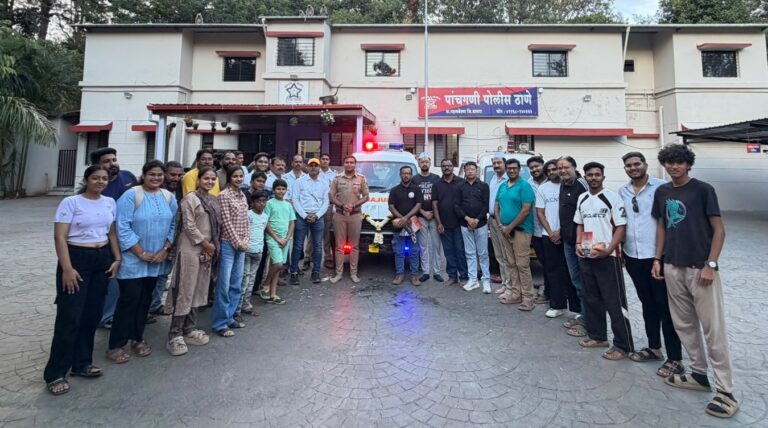 पाचगणीत जनसेवेचा नवा अध्याय : ‘टीम एस ओ एस ‘ च्या अद्ययावत रुग्णवाहिकेचे सपोनी दिलीप पवार यांच्या हस्ते  लोकार्पण