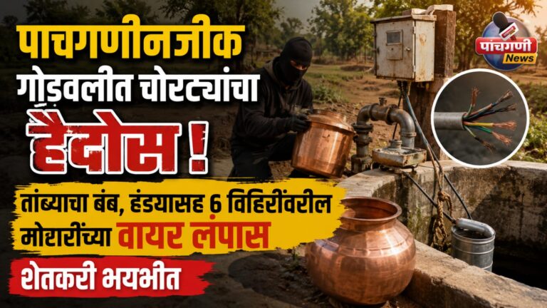पाचगणीनजीक गोडवलीत चोरट्यांचा हैदोस; तांब्याचा बंब, हंड्यासह ६ विहिरींवरील मोटारींच्या वायर लंपास, शेतकरी भयभीत