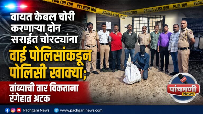 वायर केबल चोरी करणाऱ्या दोन सराईत चोरट्यांना वाई पोलिसांकडून पोलिसी खाक्या; तांब्याची तार विकताना रंगेहात अटक